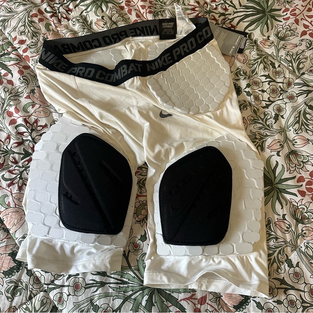 Nike Pro Combat Padded Shorts in White and Black